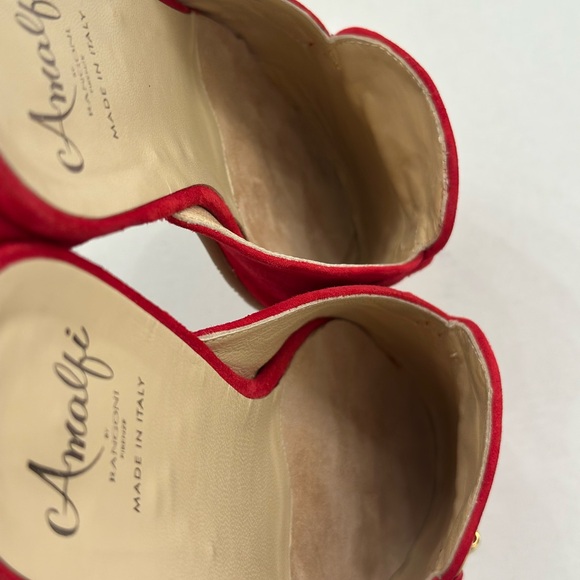 Amalfi by Rangoni Red Suede Mule Slides — Size 10 (Made in Italy) - Picture 11 of 15